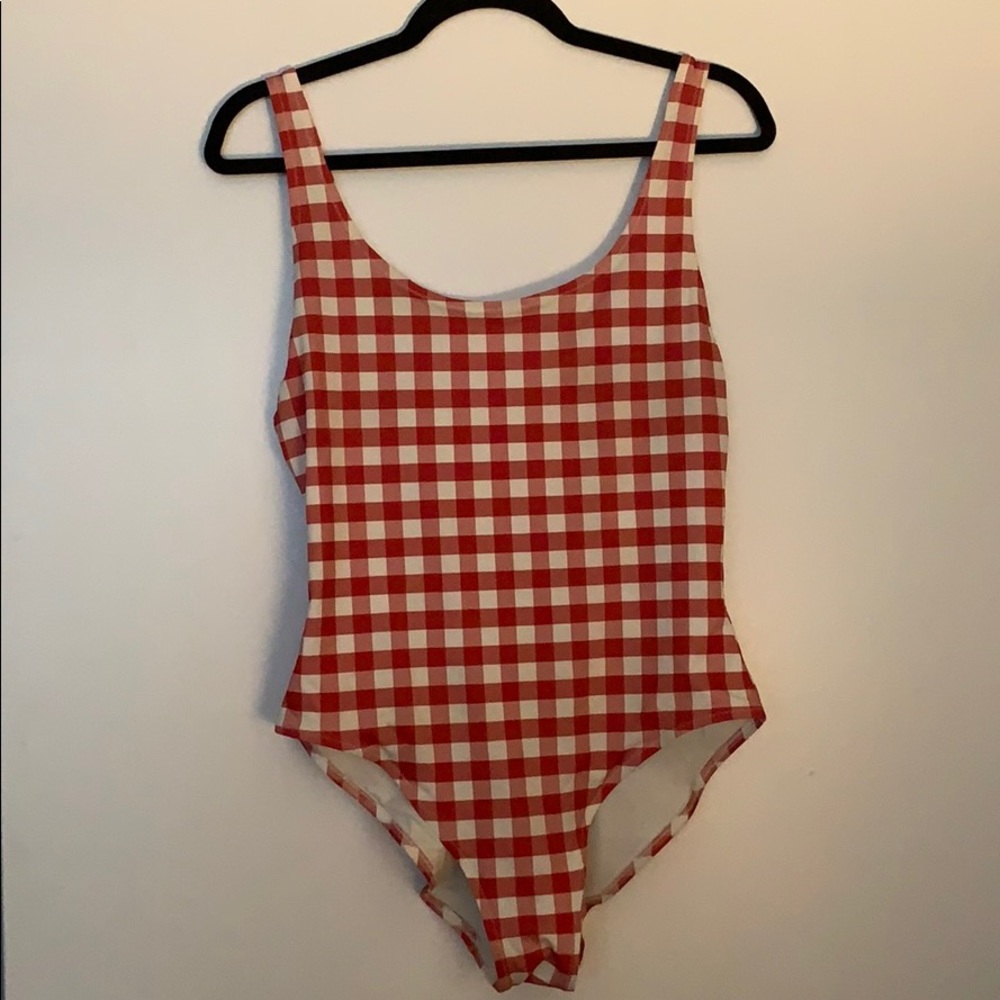 Solid & Striped gingham one piece, size L